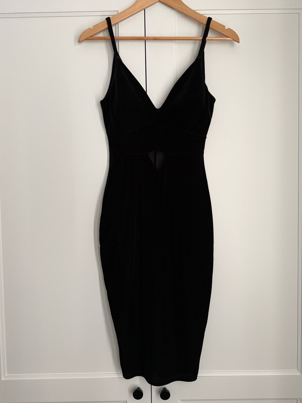 Black Midi Dress with Cutout